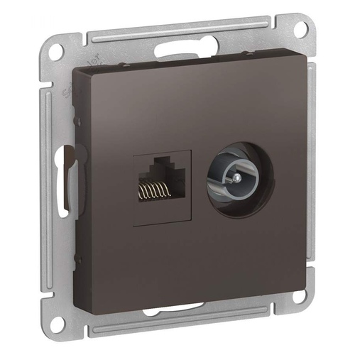 Розетка ATLAS RG45 мокко ATN000683
