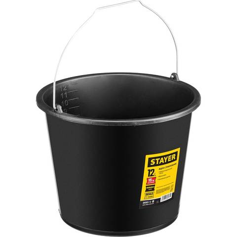 Ведро строительное пластмассовое, высокопрочное STAYER 12л