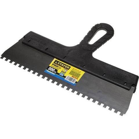 Шпатель STAYER "PROFESSIONAL" 300мм, зуб 6х6мм 1009-30-06