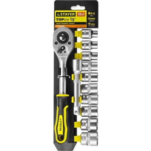 Набор торцевых головок STAYER RSS 12L 27750-H12