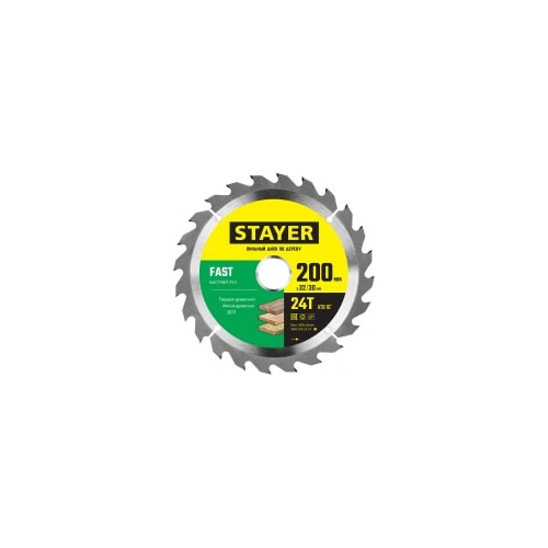 Диск пильный по дереву STAYER 200 x 32 мм 24Т 3680-200-32-24