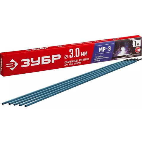 Электроды ЗУБР МР-3 d 3.0 х 350 мм, 1 кг 40011-3.0