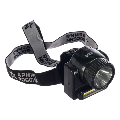 Фонарь налобный GA-501 ЭРА АРМИЯ РОССИИ Гранит 3Вт COB + 3Вт LED