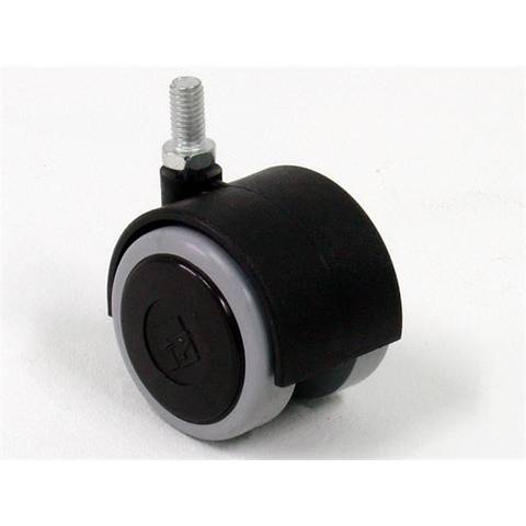 Колесо мебельное 40мм поворотное с тормозом черный пластик