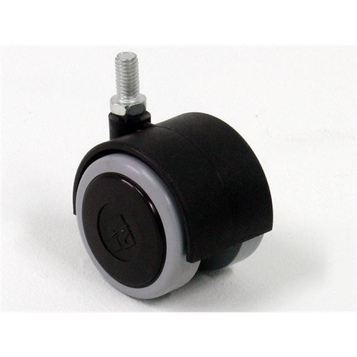 Колесо мебельное 40мм поворотное с тормозом черный пластик