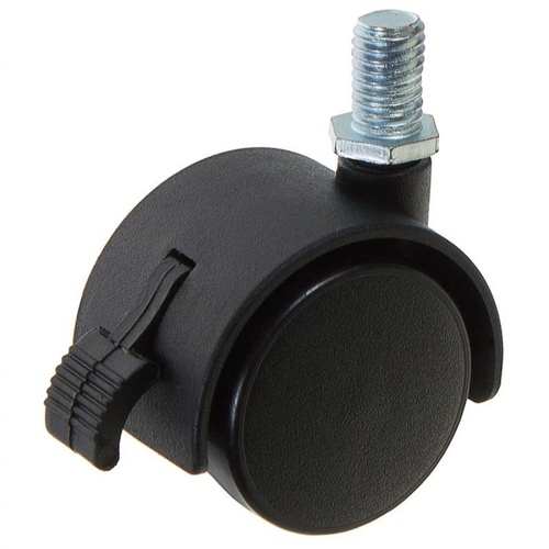 Колесо мебельное 50мм поворотное с тормозом черный пласт