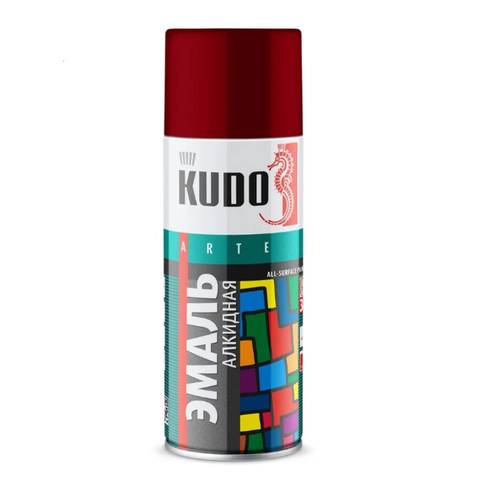 Эмаль аэрозоль KUDO 520мл Темно-красная KU-10042