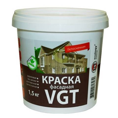Краска ВД BГТ для наружних и внутренних работ фасад.1,5 кг