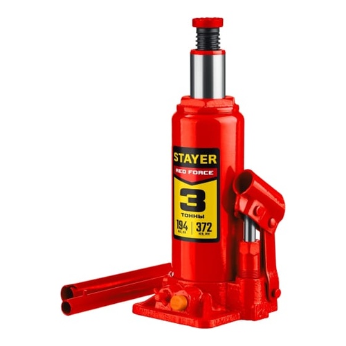 Домкрат бутылочный гидравлический STAYER RED FORCE 3т 194-372мм 43160-3_z01