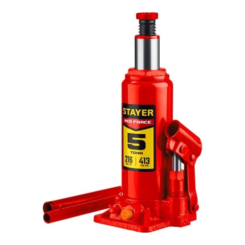 Домкрат бутылочный гидравлический STAYER RED FORCE 5т 216-413мм 43160-5_z01