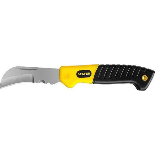 Нож монтерский изогнутое лезвие, STAYER Professional 45409