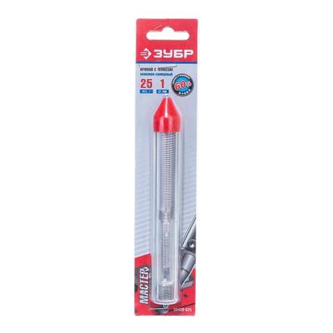 Припой ЗУБР оловянно-свинцовый, 60% Sn / 40% Pb, 25гр 55420-025