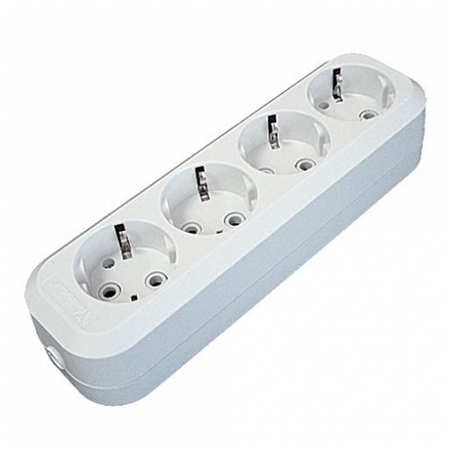 Колодка 4 гнезда 16А/3,5кВт с заземлением (SBE-16-4-00-Z)-100 Е304