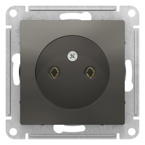 Розетка ATLAS 1-я б/з 16A сталь ATN000941