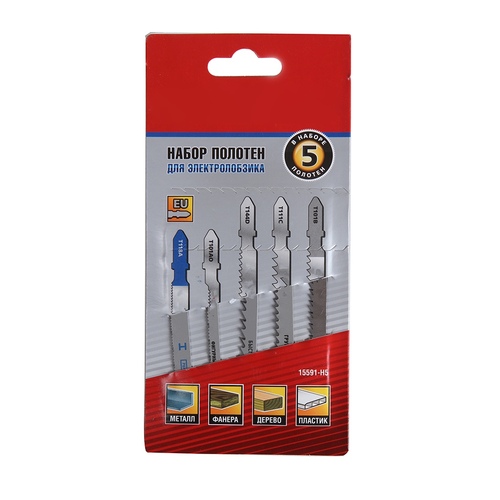 Полотно д/эл.лобзика по дереву и металлу Набор ЗУБР 15591-H5