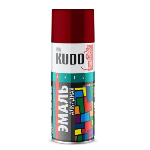 Эмаль аэрозоль KUDO 520мл Темно-красная KU-А3002