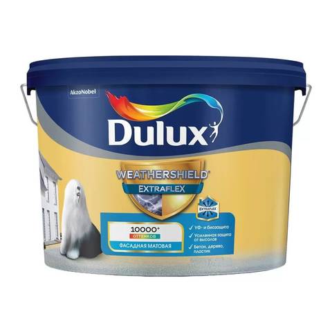 Краска ВД Dulux фасадная Везершильд BW 9л матовая