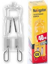 Лампа галогенная Navigator 94215 JCD9 40Wclear G9 230V