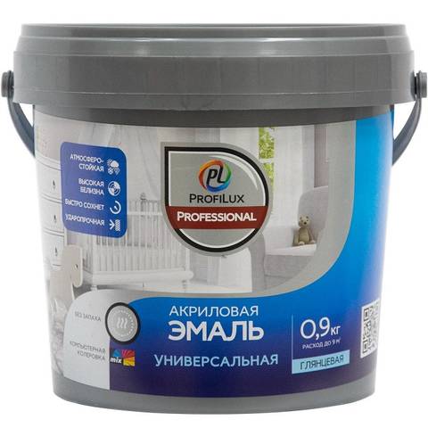 Эмаль акриловая Profilux Professional глянцевая база1 (0,9 кг)
