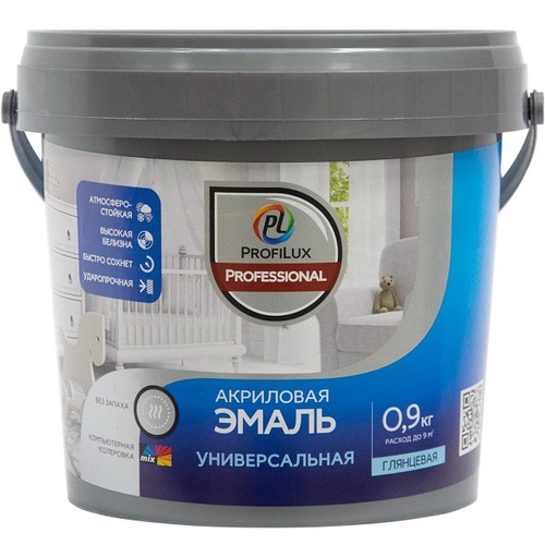 Эмаль акриловая Profilux Professional глянцевая база1 (0,9 кг)