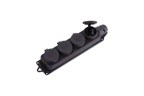 Колодка 4-я каучук 2P+PE 1x16A 220-240V IP54 красный 4124